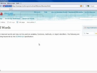 Javascript : Mots réservés