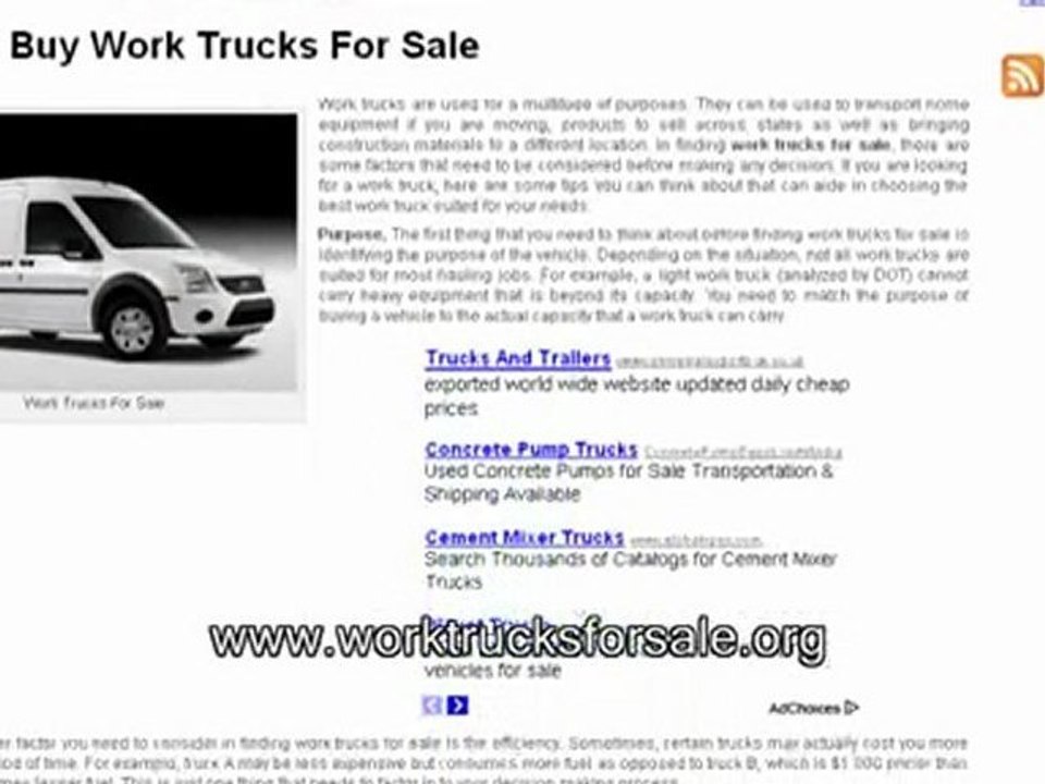 Work Trucks For Sale