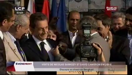 EVENEMENT,Discours de Nicolas Sarkozy, David Cameron et Moustapha Abdeljalil
