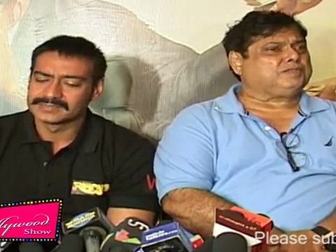 Sanjay Dutt and Ajay Devgan walked in together for the music launch of their film Rascals .