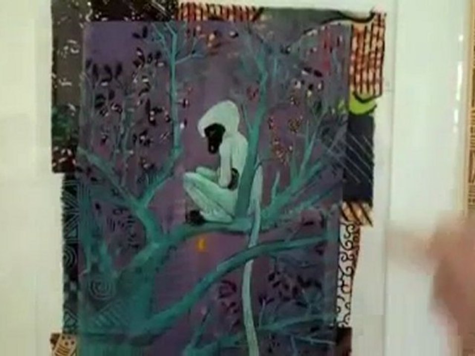 Présentation de l'exposition Au fil musical des tam-tams et de la sanza, par l'Imagier Vagabond