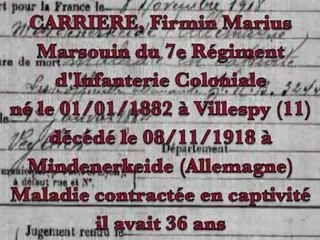 Hommage aux Poilus de Villespy (Aude).