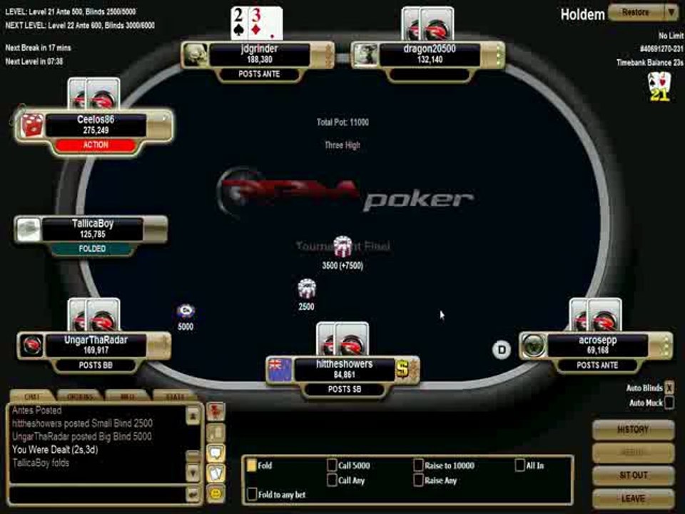 RPM Poker : $3000 Guarantee Online Poker Tournment 1/2 Sept. 17, 2011