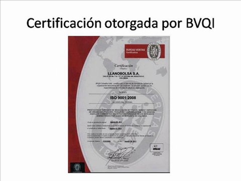 Llanobolsa obtiene el certificado ISO 9001 emitido por BVQI Prisma Consultoria