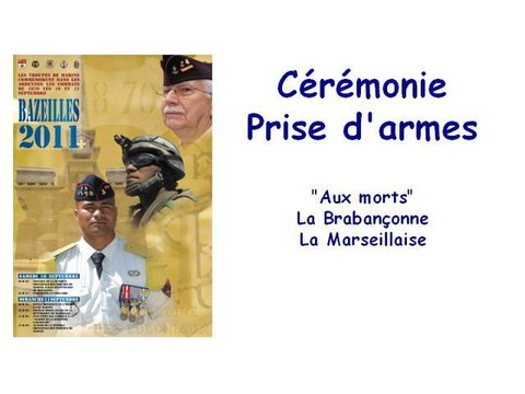 Cérémonies de Bazeilles - Aux Morts - Brabançonne - Marseillaise