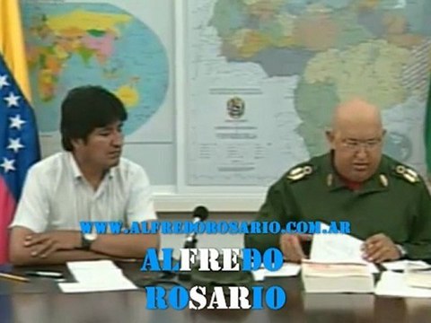 El Presidente Hugo Chávez y Evo Morales