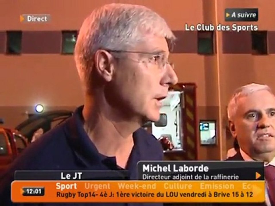 La foudre enflamme la raffinerie de Feyzin (Rhône)