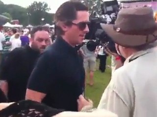 Terence Malick shooting with Christian Bale