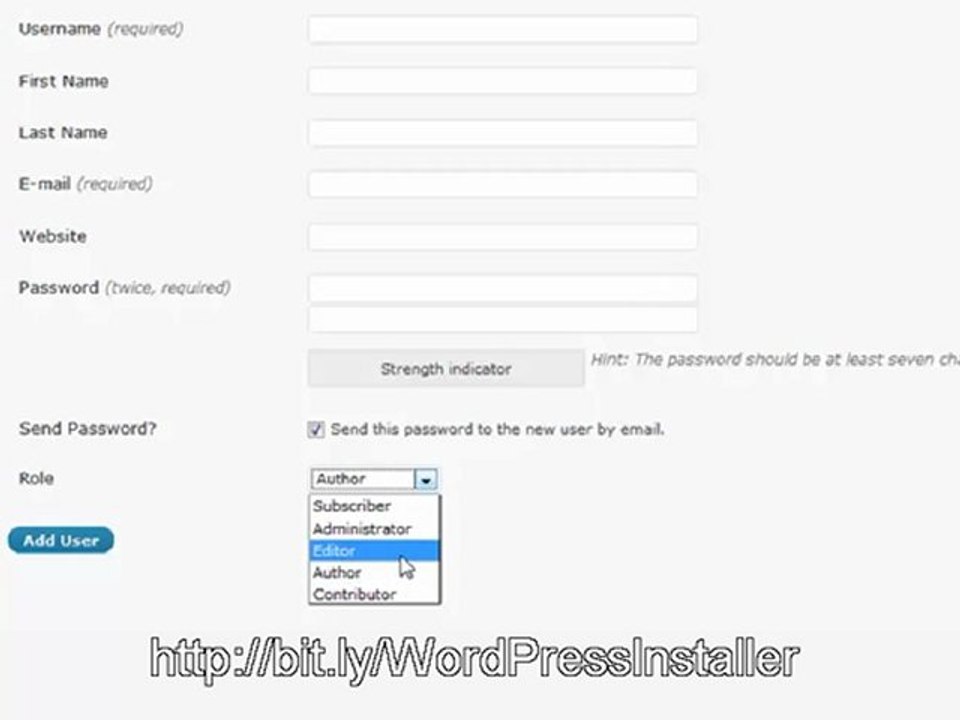 User Registration in Wordpress
