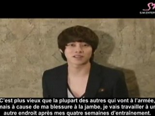 [VOSTFR] 06.09.11 Message vidéo de Heechul sur son départ à l'armée