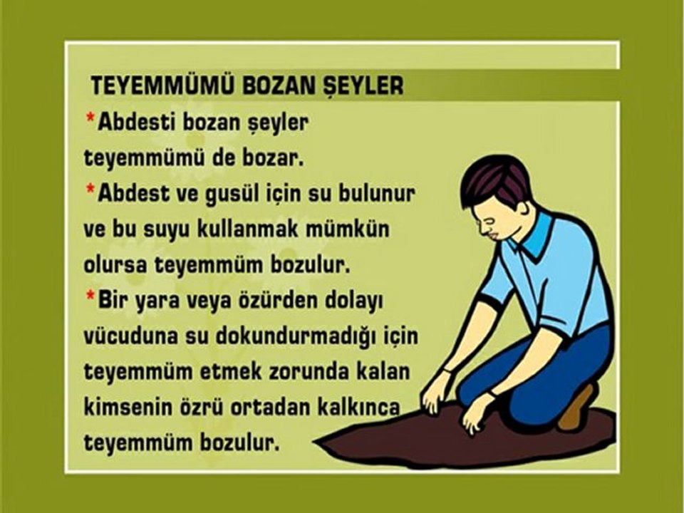 Teyemmümü Bozan Durumlar
