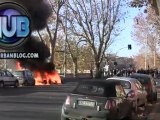 Auto in fiamme sul Lungo Tevere 14 Dicembre- Roma