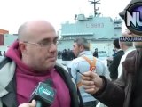 Presidio antirazzista arrivo migranti nave San Marco a Napoli