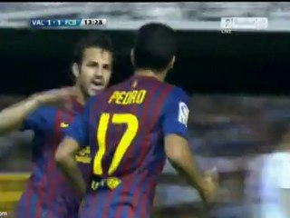 Messi to Pedro vs Valencia