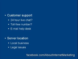 Learn Internet Marketing -  How to find and register a web host