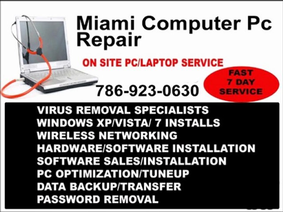 $50 Computer Data Recovery Miami Coral Gables Bal Harbor 7869230630