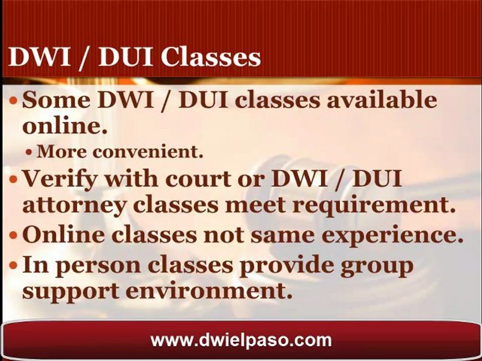 El Paso DWI Attorney Talks about DWI Classes