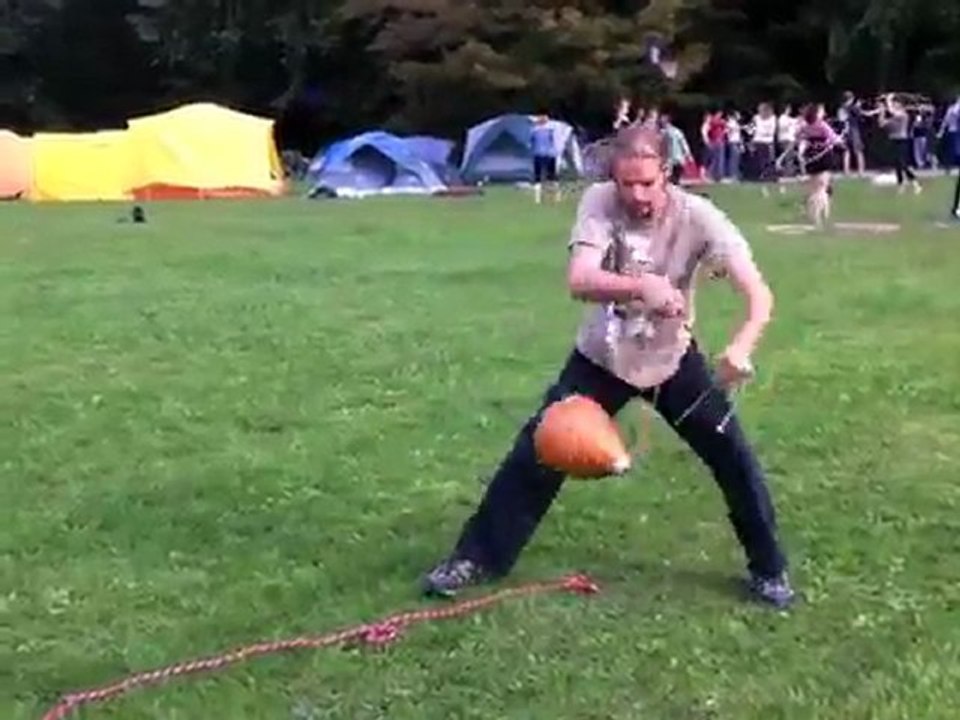 Eric's Giant Wooden Spinning Top
