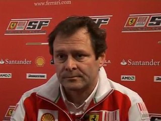 Test a Valencia della Ferrari F10: Intervista ad Aldo Costa