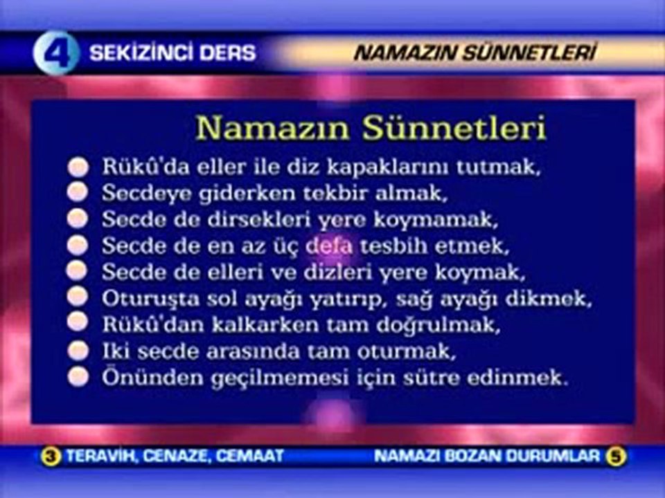 NAMAZIN SÜNNET VE MEKRUHLARI
