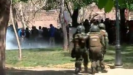 Massive student protest take over Chile streets.