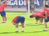 El Atlético de Madrid se entrena antes de enfrentarse al Barcelona