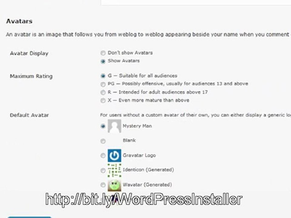 Wordpress Comments Settings overview