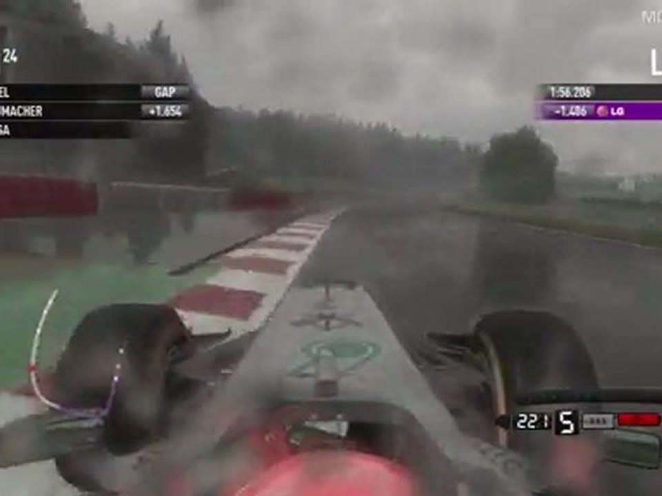 F1 2011 PS3 - SPA 20% Race (Rain)