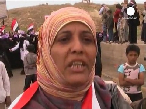 Yemeni women protest against President Saleh