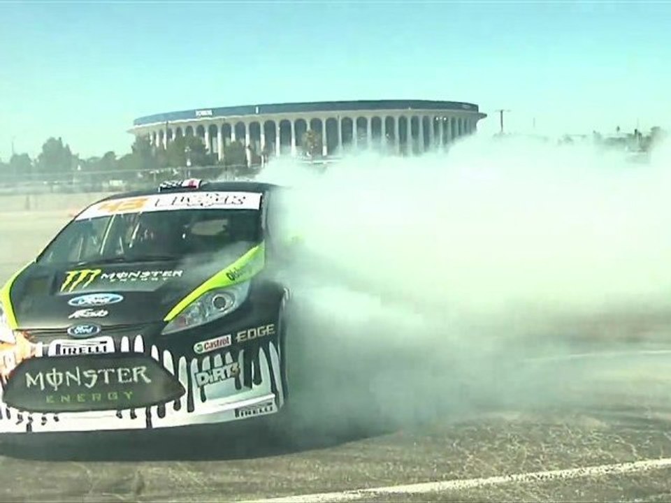 Gymkhana Grid - Ken Block Drifts Ford Fiesta & Daijiro Yoshihara Interviews