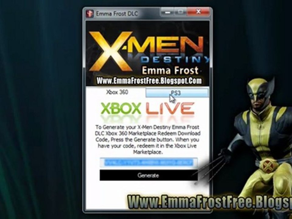 X-Men Destiny Emma Frost DLC Code Unlock Tutorial - Xbox 360 - PS3