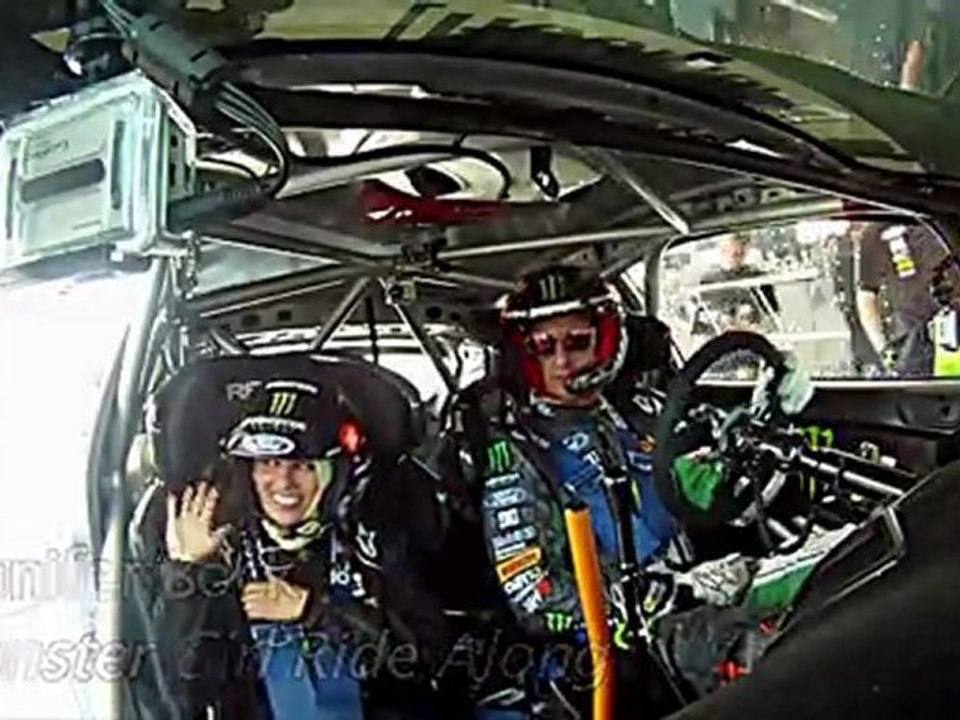 Gymkhana World Tour Ken Block & Model Jennifer Bock Ride-along