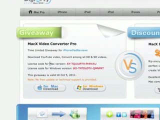Exclusive Giveaway from MacXDVD Software For Mac & PC