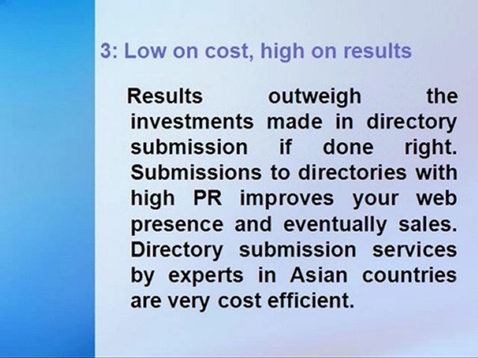 Directory Submission | services, manual, high pr, india