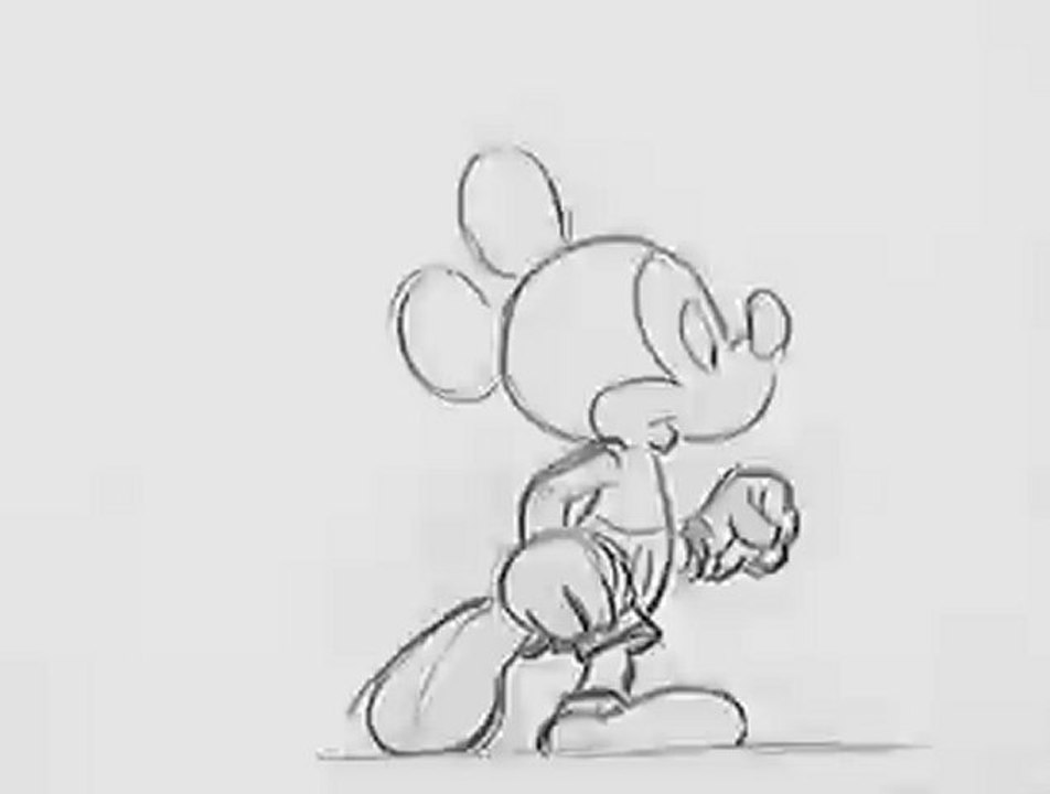 Mickey marche en cycle