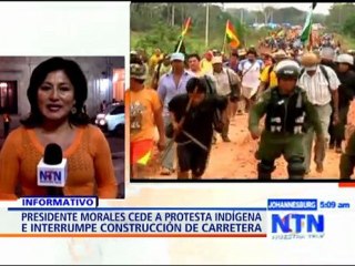 Evo Morales cede a protesta indígena e interrumpe construcción de carretera