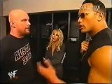 Stone Cold Steve Austin & The Rock Backstage before Tag match vs Undertaker & Kane WWF Raw 2001