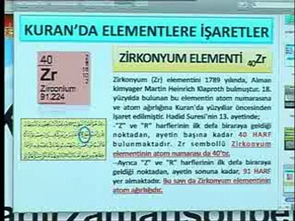 Kuran mucizeleri: Kuran'da elementlere işaretler; zirkonyum elementi