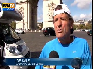 Joe Kals, a paraplegic is crossing France on crutches - 1325 km