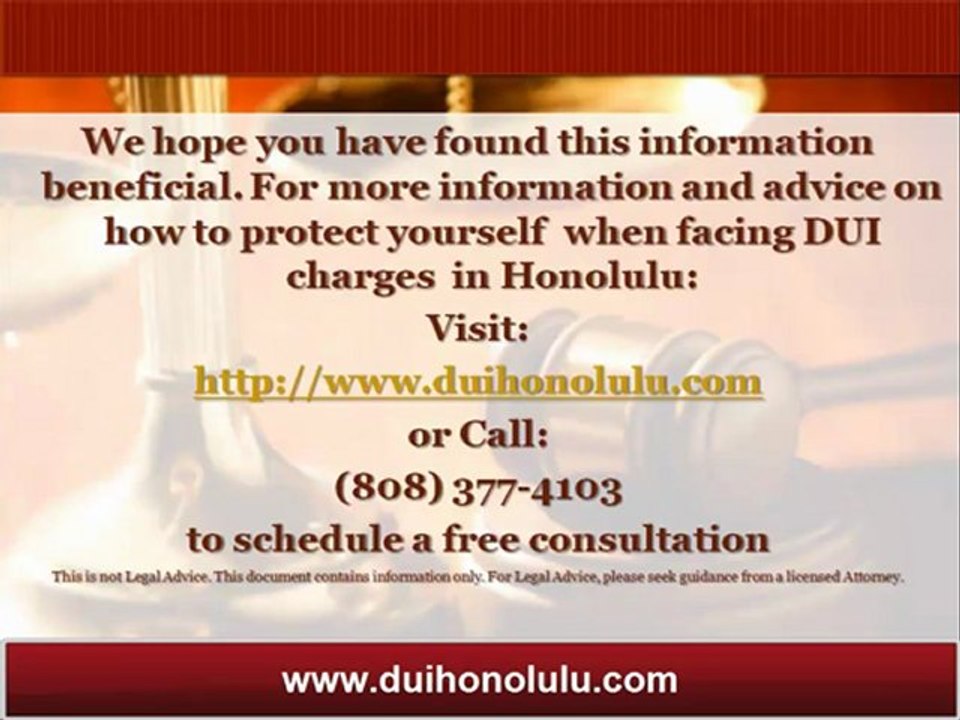 Honolulu DUI Attorney Cautions About Refusing to Take Chemical Tests