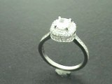 FDENS1697CUR  Cushion Cut & Round Diamond  Engagement Ring Vintage Style Pave Setting