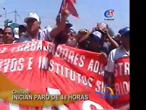 Paro de 48 horas inician trabajadores administrativos de educacion en Lambayeque