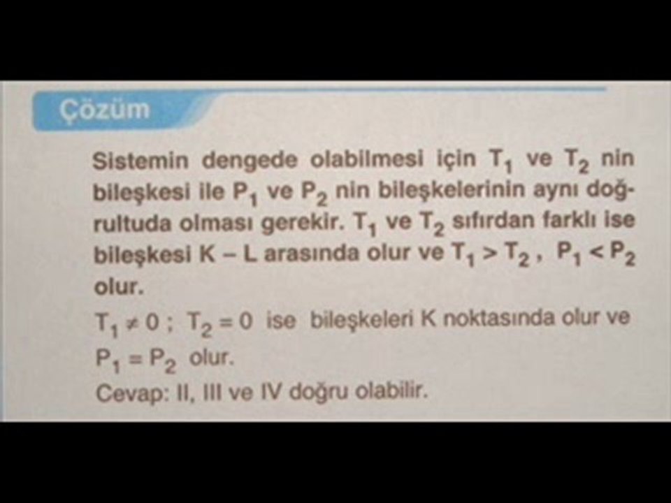 KOÇ EĞİTİM DERSHANESİ FİZİK DERSİ  MOMENT SORU VE ÇÖZÜMLERİ