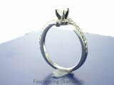 FDENS3007ROR  Round Shape Diamond Pave Set Zee Shaped Engagement Ring