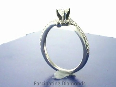 FDENS3007ROR Round Shape Diamond Pave Set Zee Shaped Engagement Ring