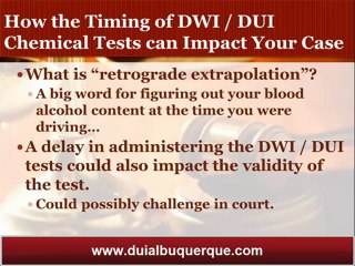 Albuquerque DUI Attorney Highlights the Importance of the Timing of Your Chemical Testing