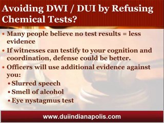 Indianapolis DUI Attorney Cautions About Refusing to Take Chemical Tests