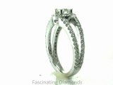 FDENR7260RO   Round Diamond Halo Engagement Ring In A Split Shank Pave Setting