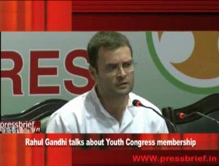 Rahul Gandhi talks about Youth Congress membership