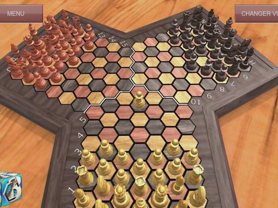 Triad Chess : Présentation des options du jeu sur smartphone - Triade Echecs - App store appstore Android Application 3 players joueurs chessboard échiquier